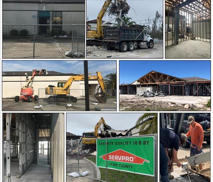 Collage of Construction Photos at a Bank in Panama City, Florida