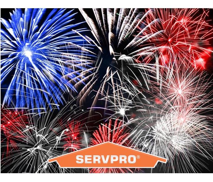 Fireworks with SERVPRO logo