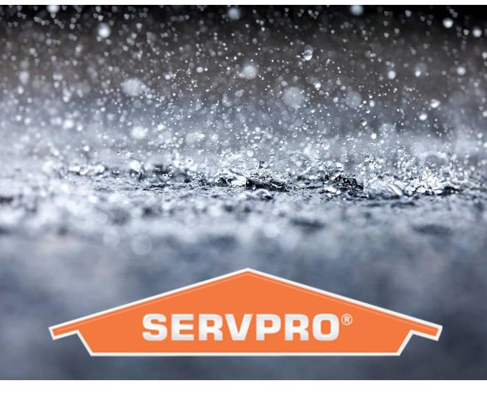 SERVPRO logo on rain background