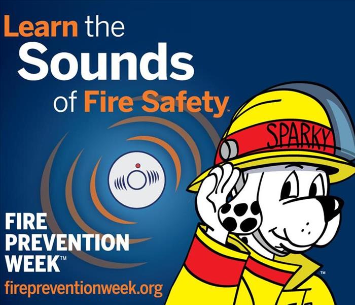 Fire Prevention Week 2021 Logo with a dog