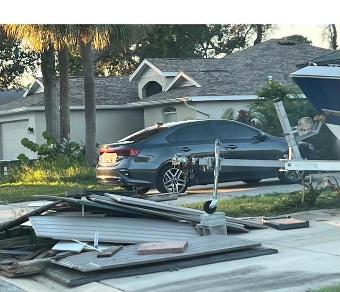 Bay County resident roof damages from storm 