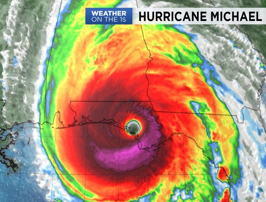 Satellite image of Hurricane Muchael over Florida