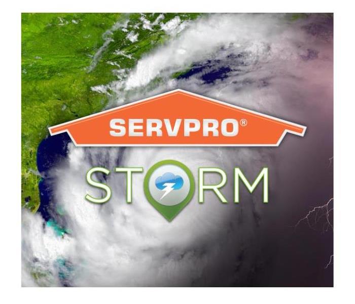 SERVPRO logo with storm background